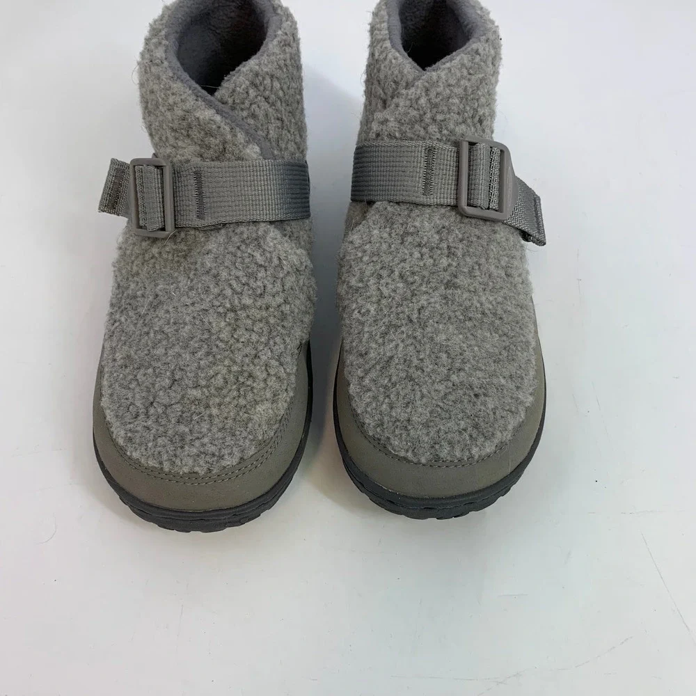 Chaco Revel Chelsea Cozy‎ Gray Fleece Adjustable Strap Ankle Boots Shoes
